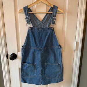 Vintage Gap Girls Denim Overall Dress, Raw Edge Y2K Size M EUC Jumper